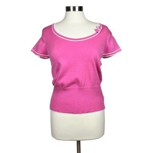 Nine & Company Pink and White Sweater with Bow